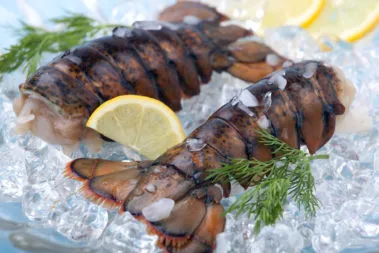 lobster tails on ice