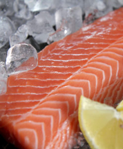 fresh salmon fillet with lemon